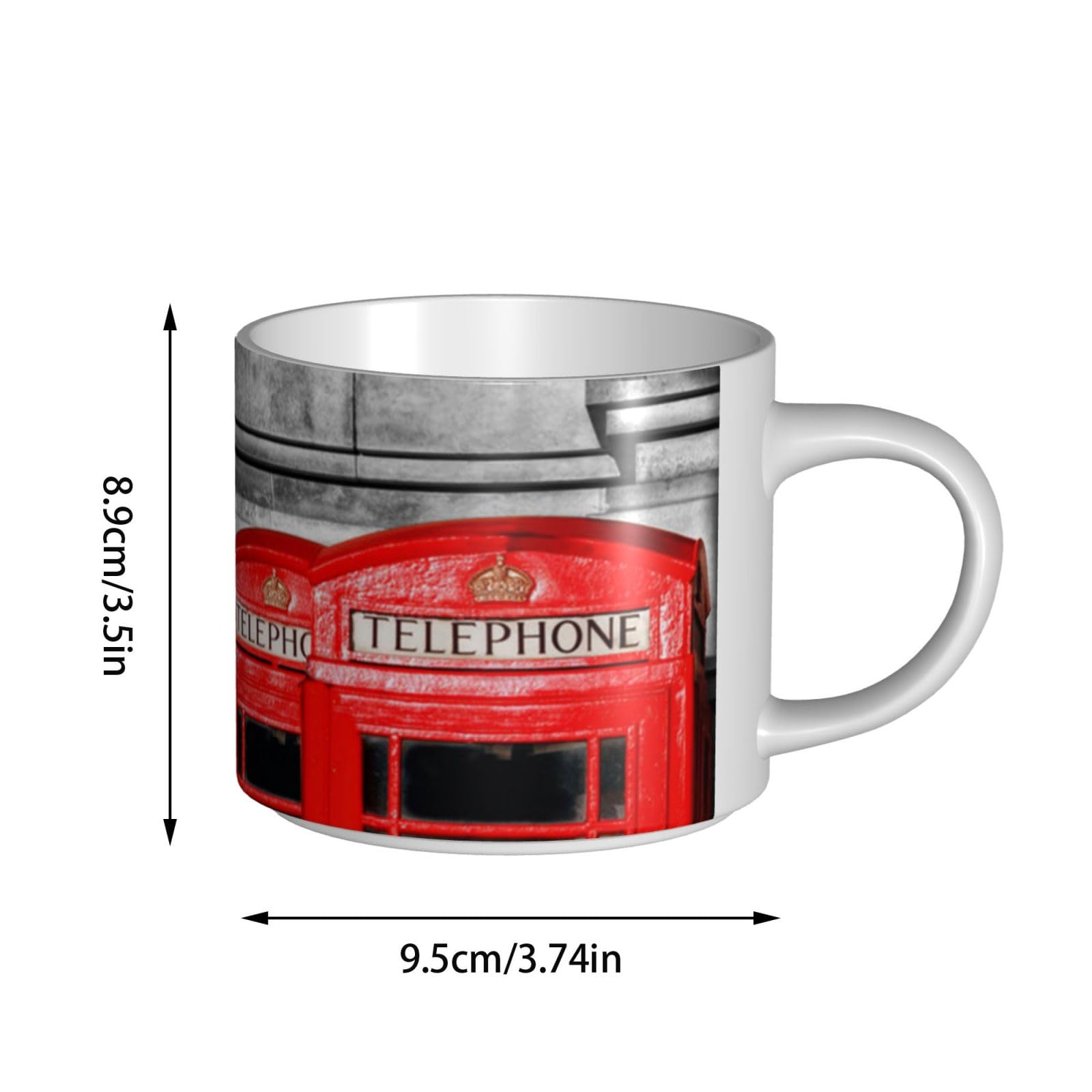 England UK Retro London Telefon bedruckte große Kapazität Keramik Tassen Kaffeetasse