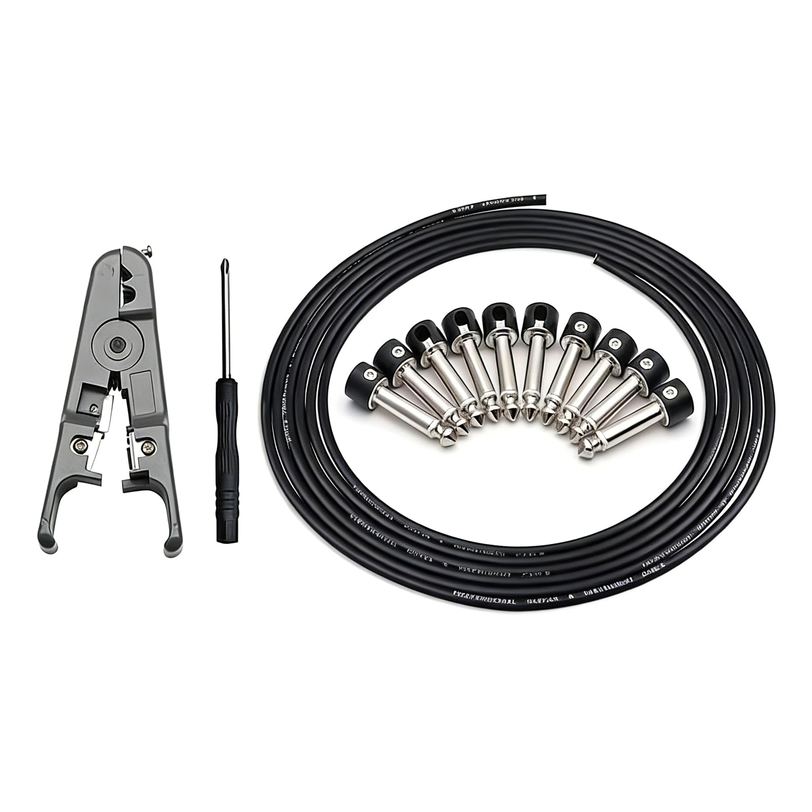 Gitarren-Pedalboard-Kabel, Draht, Lötzinn ohne Stecker, kleiner Schraubendreher, professionelle lötfreie Flicken, Kabel, E-Gitarre