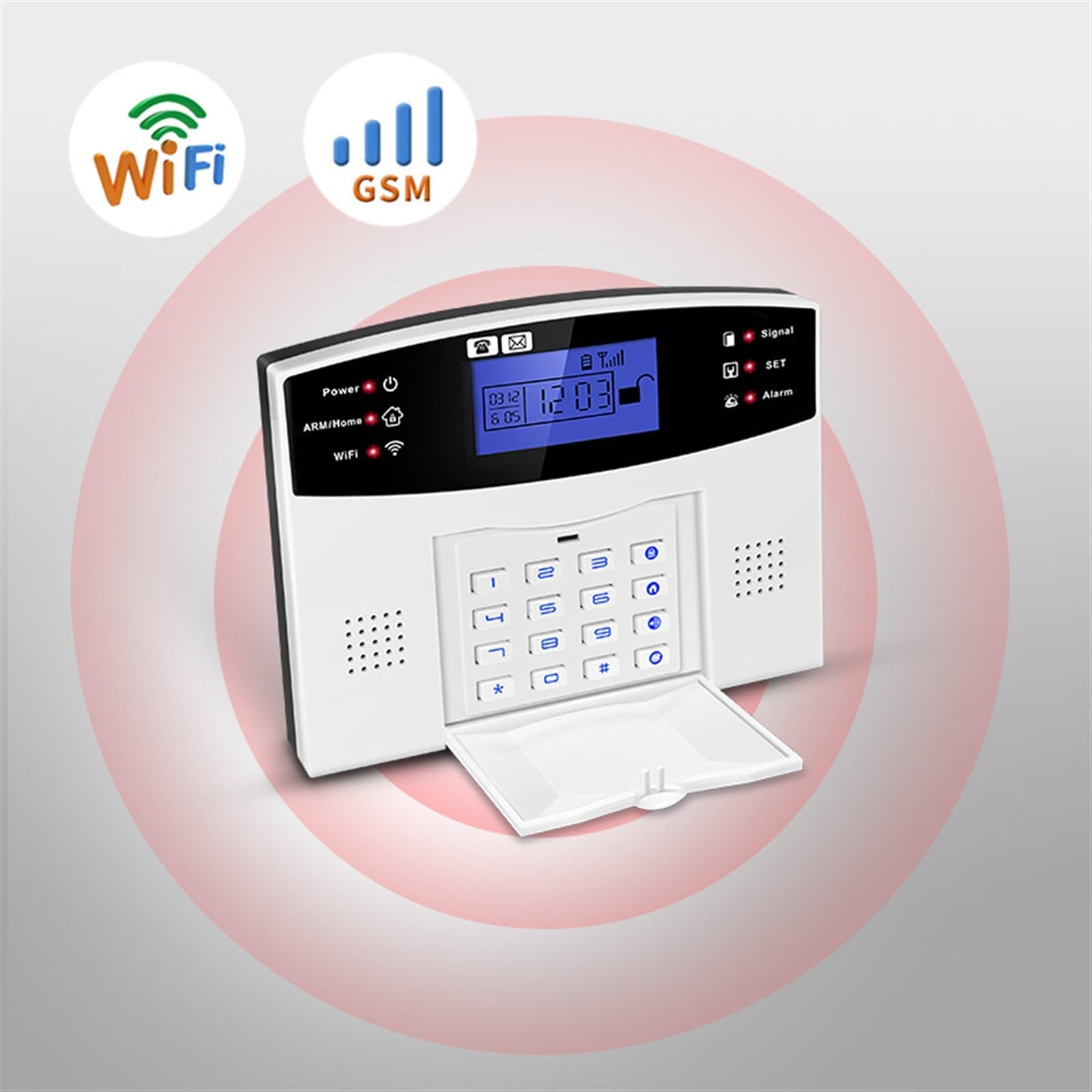 Sistema di Allarme di Sicurezza Domestica, Smart Alarm 433MHz Cavo Wireless gsm di Allarme antifurto Home Security Fai da Te TUYA(G2BT5)