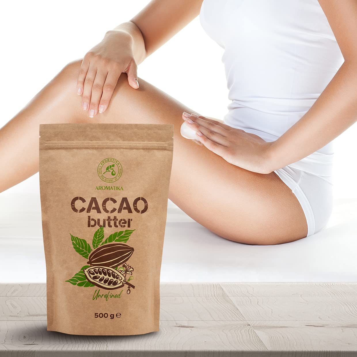 Burro di Cacao - 500g - Spremuto a Freddo - non Raffinato - Theobroma Cacao - per Uso Alimentare in Ricette Dolci, per Creme Fatte in Casa Corpo, Viso e Labbra