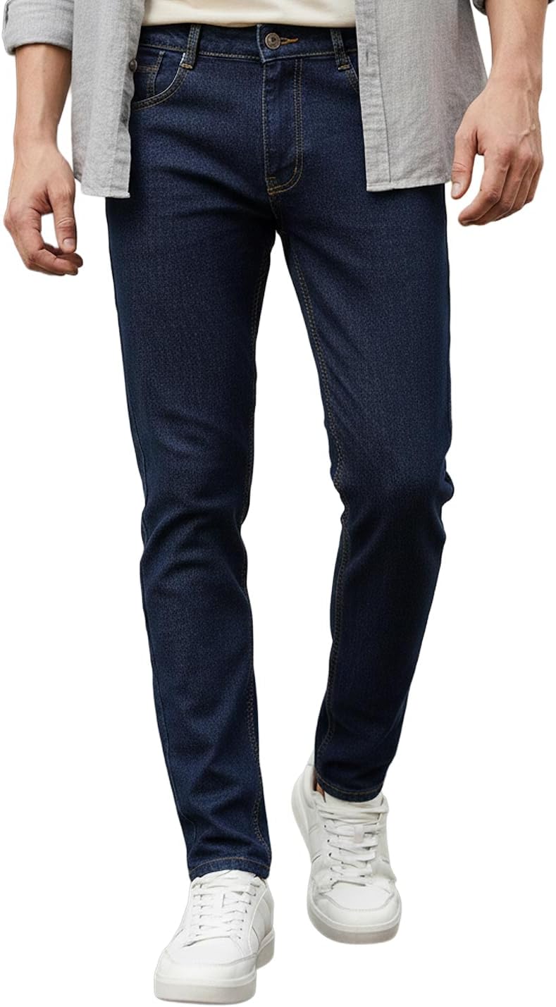 Men's Slim Fit Mid Rise Washed Jeans Stretchable