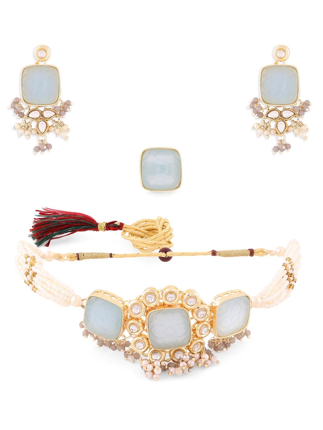 See full amazon price history chart for ZAVERI PEARLS Grey Stones & Beads Multistrand Pearls Choker Necklace Earring & Ring Set For Women-ZPFK18442 ZAVERI PEARLS Grey Stones & Beads Multistrand Pearls Choker Necklace Earring & Ring Set For Women-ZPFK18442 (B0DBQ9X68M) Amazon Price History, Amazon Price Tracker