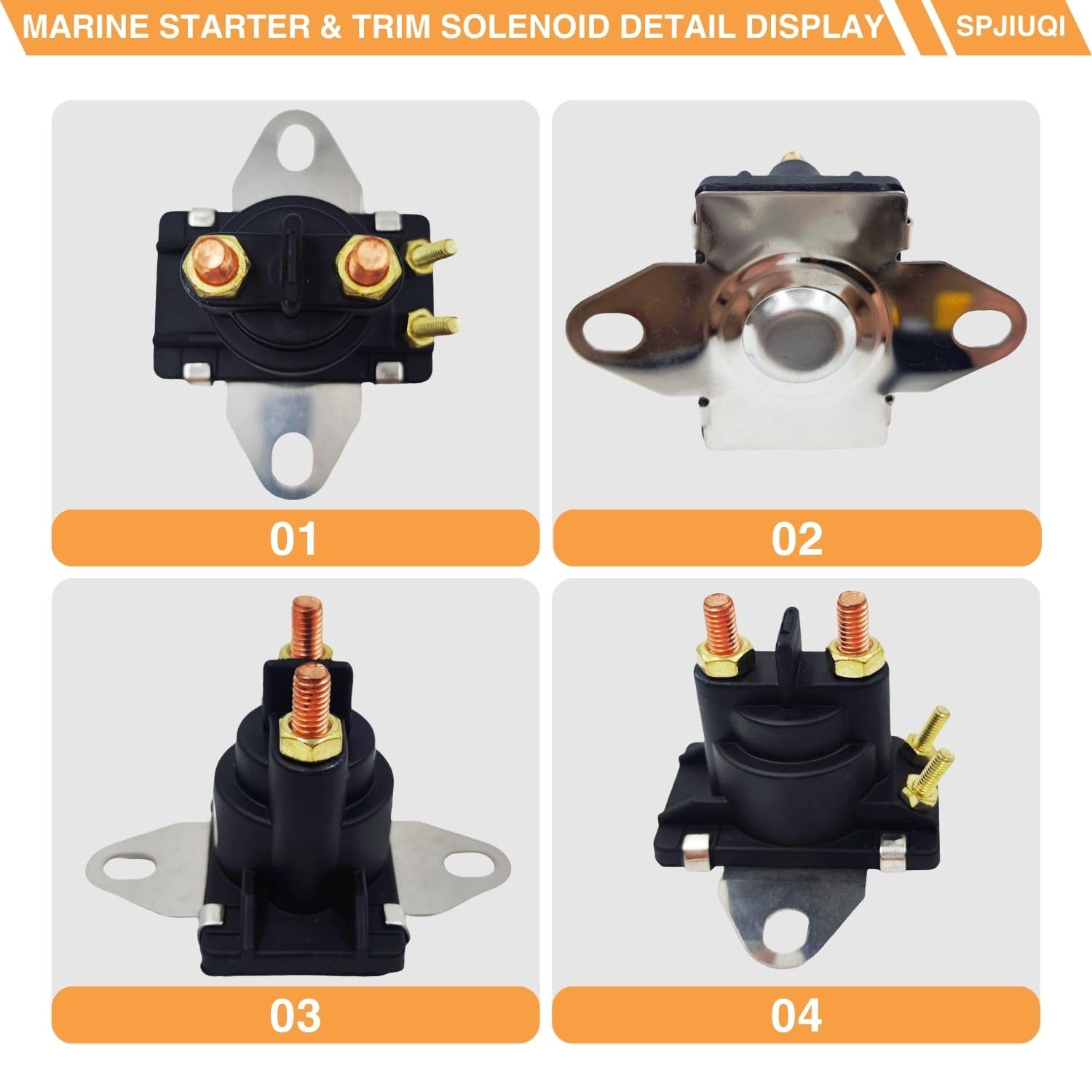 Marine Starter & Trim Solenoid 12V for Mercury Mercruiser Outboard 6-200 HP 89-850189T 89-91975 89-96054T Arrowhead SMR6000 J &N 240-22004 Sierra 18-5816 WAI 67-711 Flat Bracket