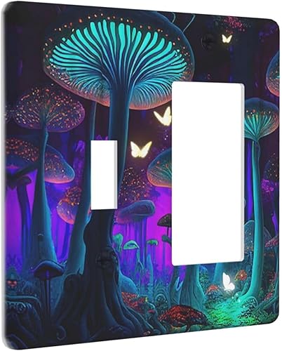 Miniatura 55 de Placa Cubierta de Interruptor de Luz de Palanca Individual con Diseño de Flor Botánica en Tablero de Madera Rústico Estilo Granja - Placa de Pared