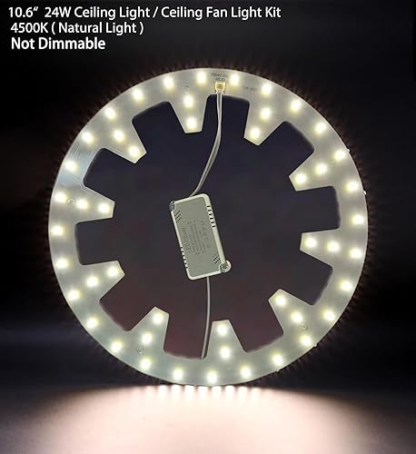 Miniatura 2 de Kit de luz LED de montaje empotrado para ventilador de techo de 24 W, panel de motor de luz LED de reajuste, luz natural de 4500 K