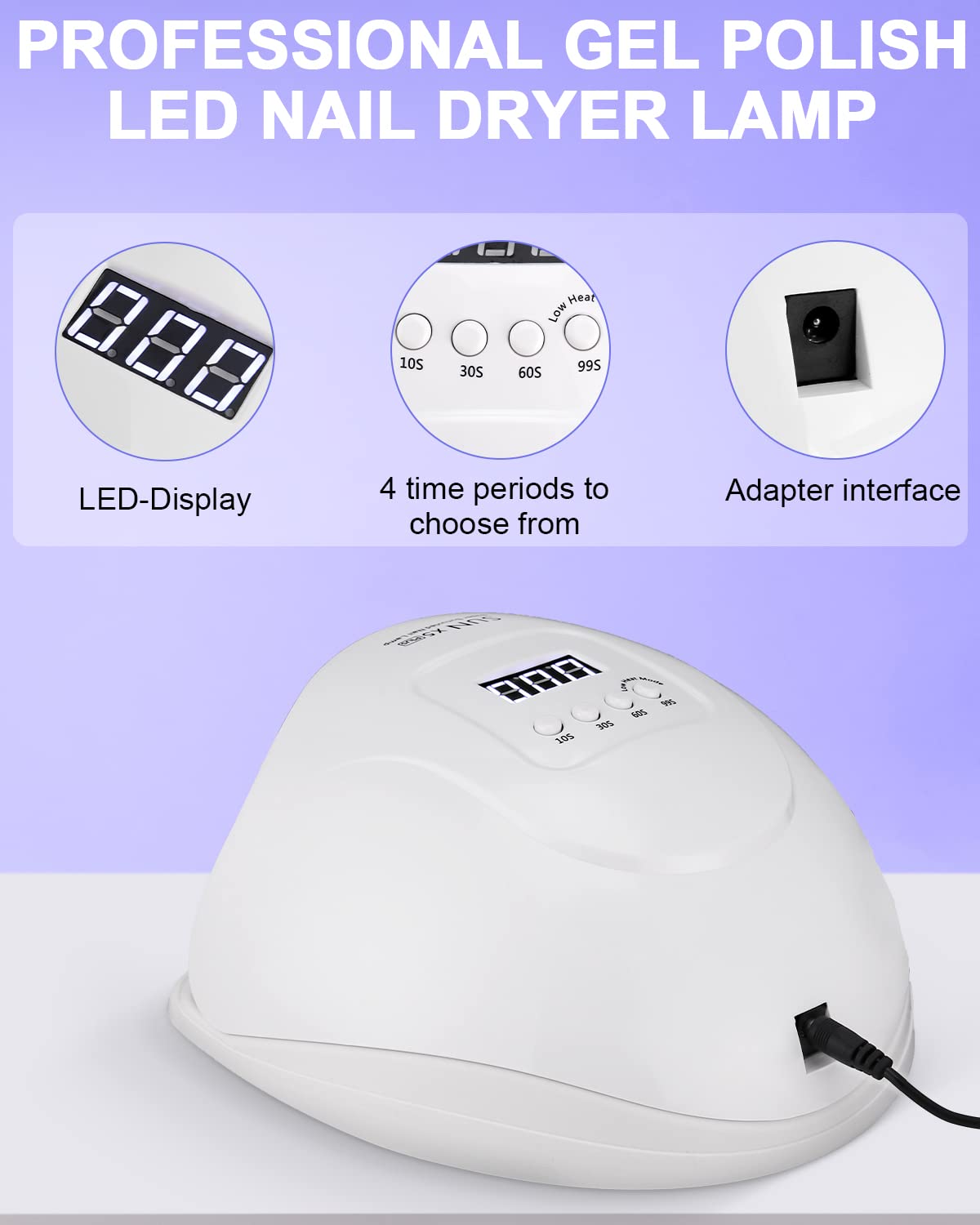 Lampara LED Uñas 168W Secador de Uñas UV Profesional con Sensor Automatico 4 Temporizadores