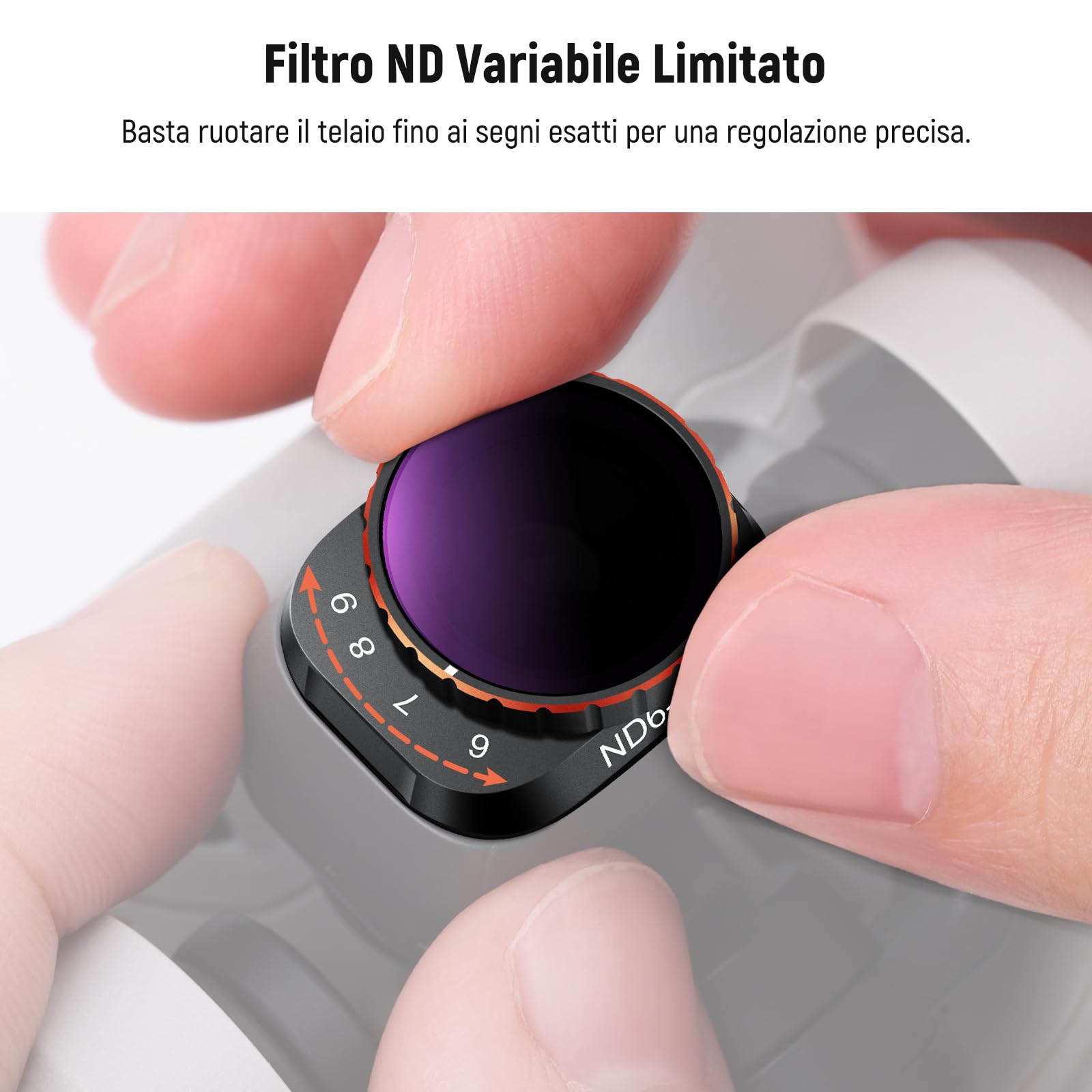NEEWER Filtro ND Variabile Compatibile con DJI Mini 3 Pro, ND32-512 5-9 Stop a Scatto Vetro Ottico HD Multistrato Telaio Sottile in Metallo per Fotocamera Drone per Video, Accessori Fotografia Aerea
