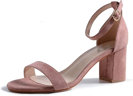 Amazon.com: Qric Sandalias, sandalias de tacón alto de verano, tacones  altos, cinturón de un personaje, puntera abierta, gruesas con hebilla,  sandalias de mujer (color: A, tamaño: longitud del zapato 9.055 in) :