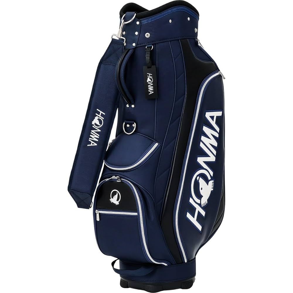 美品　HONMA キャディバッグ　9.5型　ネイビー/イエロー　軽量　可愛い 美品 HONMA キャディバッグ 9.5型 ネイビー/イエロー 軽量