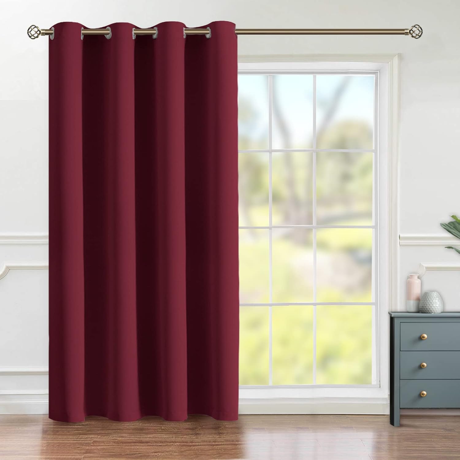 BGment Fashion Doorway Curtain 52 X 84 Inches, Blackout Curtains Room Darkening Privacy Room Divider Curtain for Bedroom Closet Door, 1 Panel, Burgundy