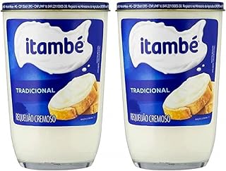 Requeijão Itambé by Brazilian Corner | Itambe Cream Cheese Spread 7.05oz with Mozzarella Cheese | Requeijao Tradicional Cremoso com Queijo Mussarela 200g (400g [2 PACK])