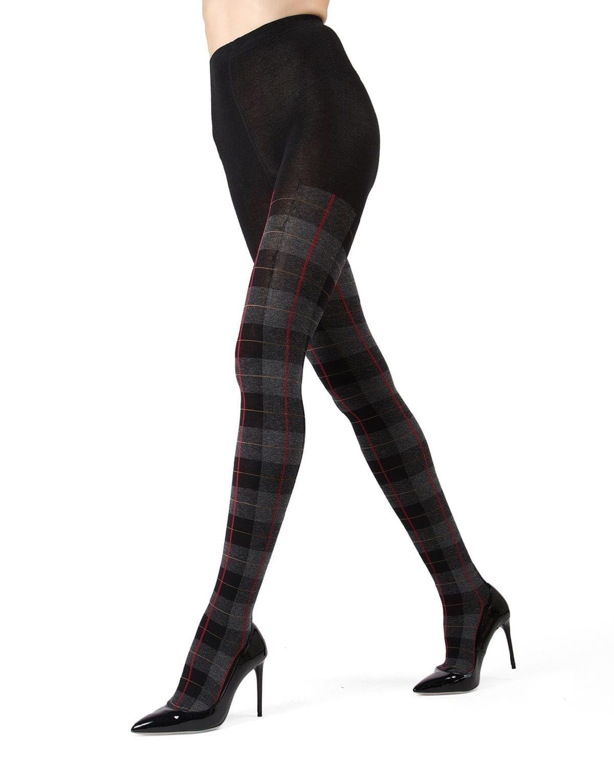 MeMoi Glasgow Plaid Cotton Tights for Women, Cozy, Warm and Fashionable Patterned Sweater Tights - Sizes Small to 6X