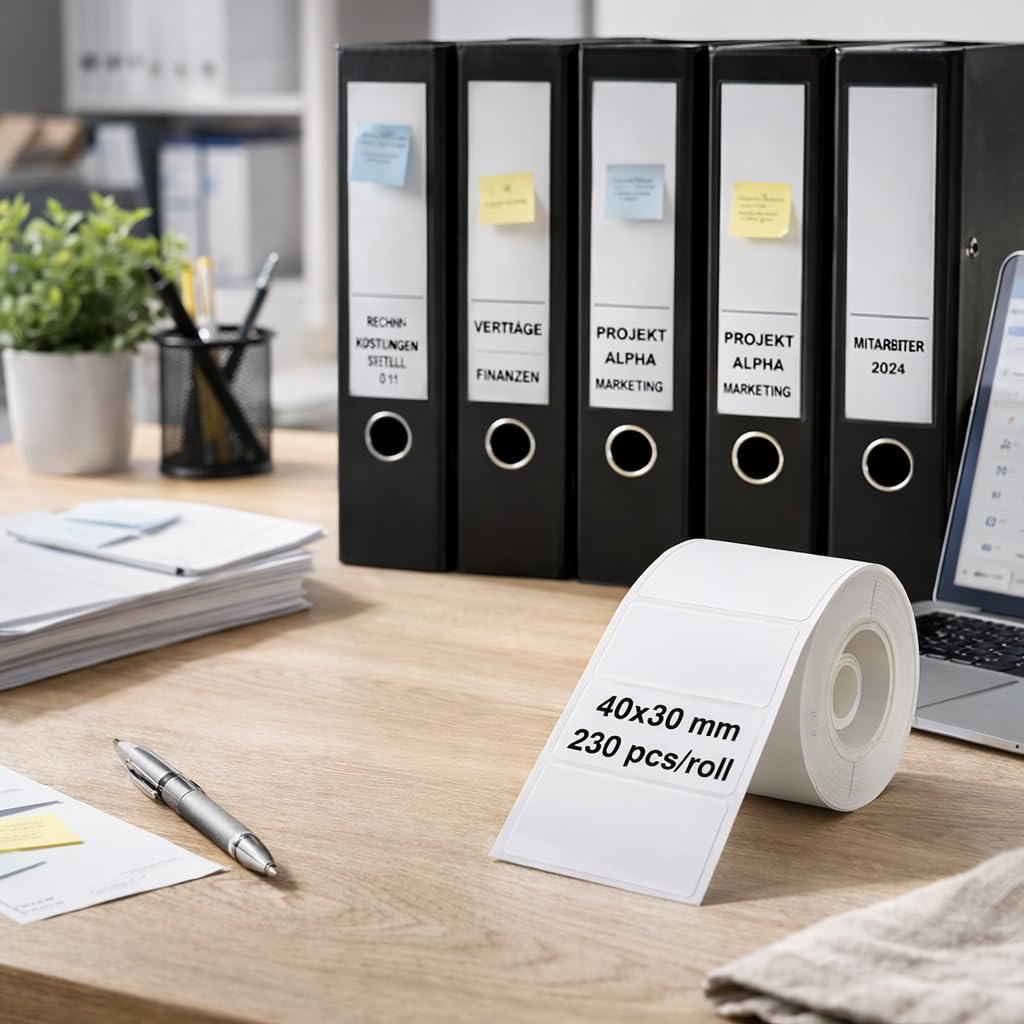 Olympia Label 3er-Pack für PM220 | 40 × 30 mm | 690 Etiketten | wasserfest & abriebfest | Etiketten für Etikettendrucker PM220