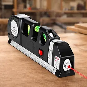 Trena Nivel a Laser 3 em 1 Premium 25m com Regua Nivel Bolha Projecao Cruzada Horizontal Vertical
