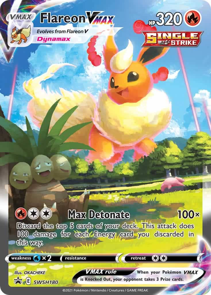 Flareon VMAX SWSH180 JUMBO OVERSIZED Pokemon Promotion Card (SWSH