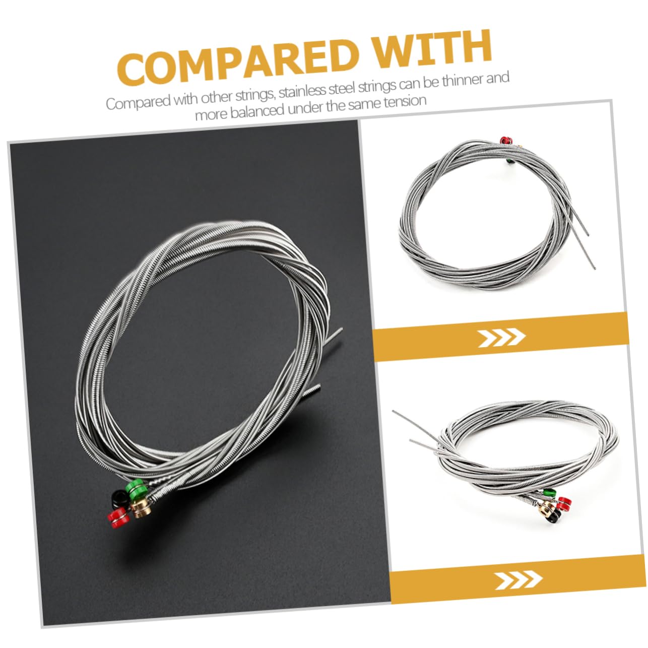TOYANDONA 3sets Cordper Basso Acciaio Inossidabile Resistente e Durevole Tono Pulito Per Musicisti e Appassionati Di Strumenti Musicali
