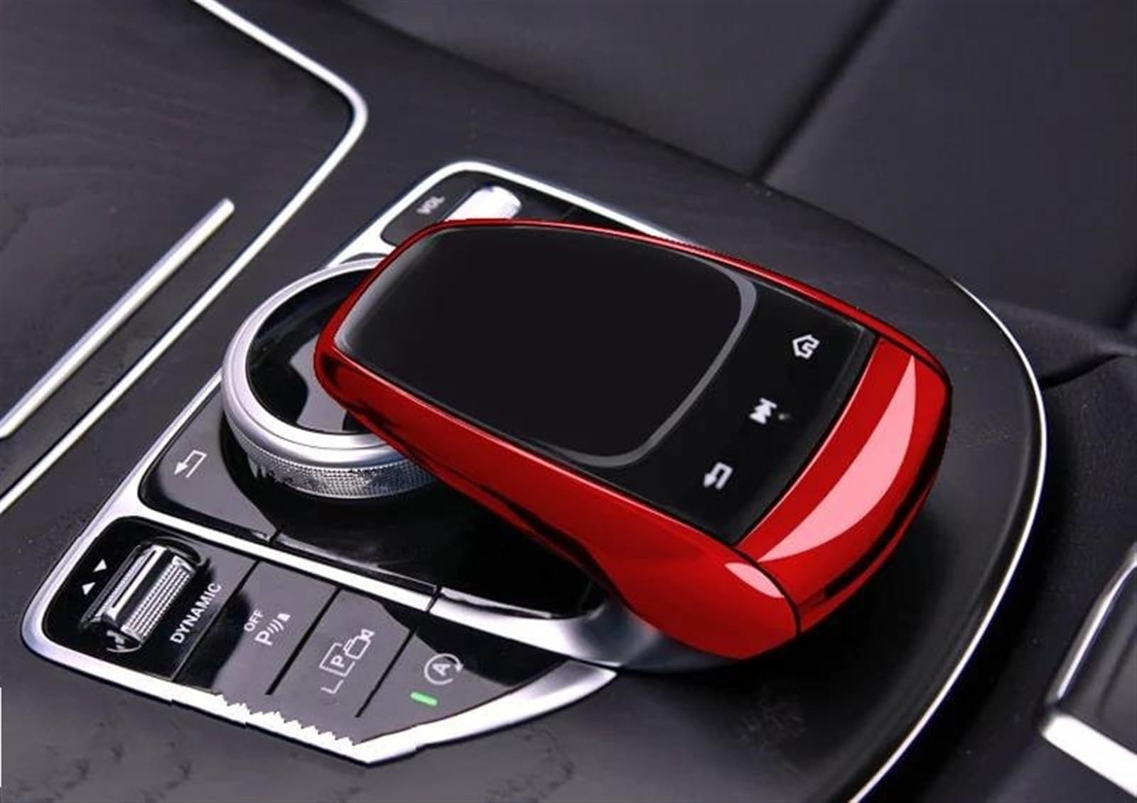 Qibbei Rosso Car Center Control Mouse Knob Protector Film Cover Sticker For Benz C E G Gls Class W205 W213 Glc X253 Stickers(Rosso)