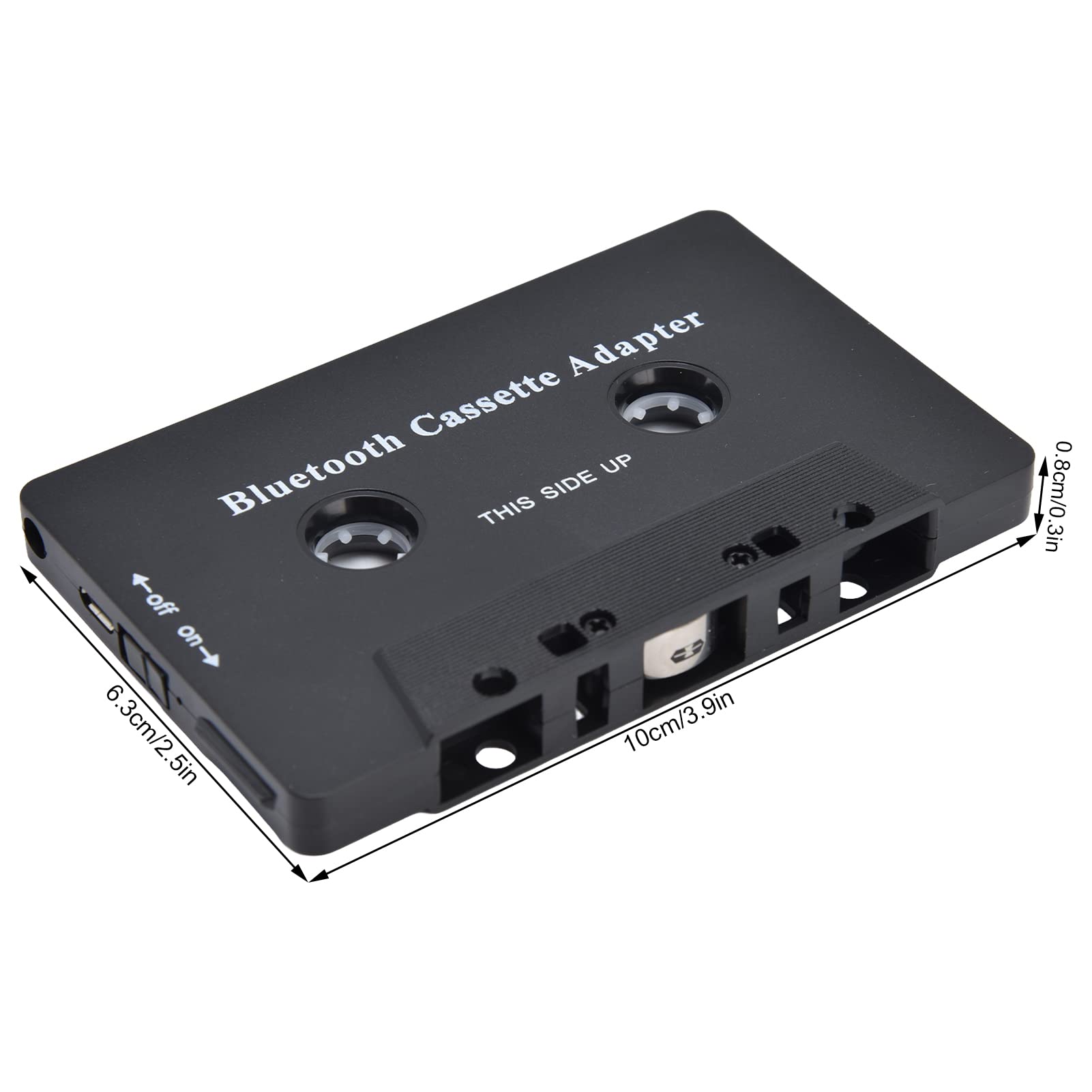 AUNMAS Cassette Bluetooth Voiture, Adaptateur de Lecteur de Cassette pour Voiture, Mp3 Sbc Stéréo Noir Abs sans Fil pour Voiture