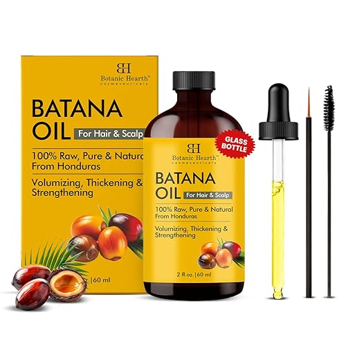 Botanic Hearth Aceite de batana 100% puro para el crecimiento del cabello, sin peso (botella de vidrio de 2 onzas líquidas) de Honduras, aceite para