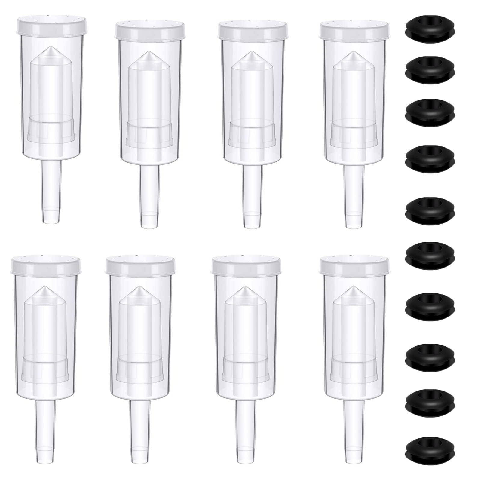 Airlock Set, 8 Pcs of Plastic Locks Fermentation Airlock Set Craft Beer Airlock Bubbler with 10 of Silicone Washers for to Preserve Home Brew Beer