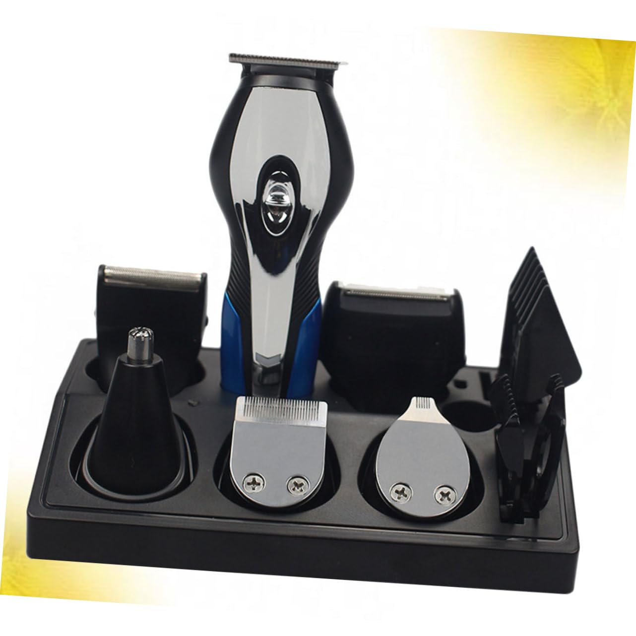 VALICLUD Kit Rasoio Elettrico Da Uomo Multifunzione Usb Ricaricabile Con Epilatore Naso, Pinzette e Accessori Da Barbiere Compatto Per Cura Viso e Barba in Acciaio Portatile