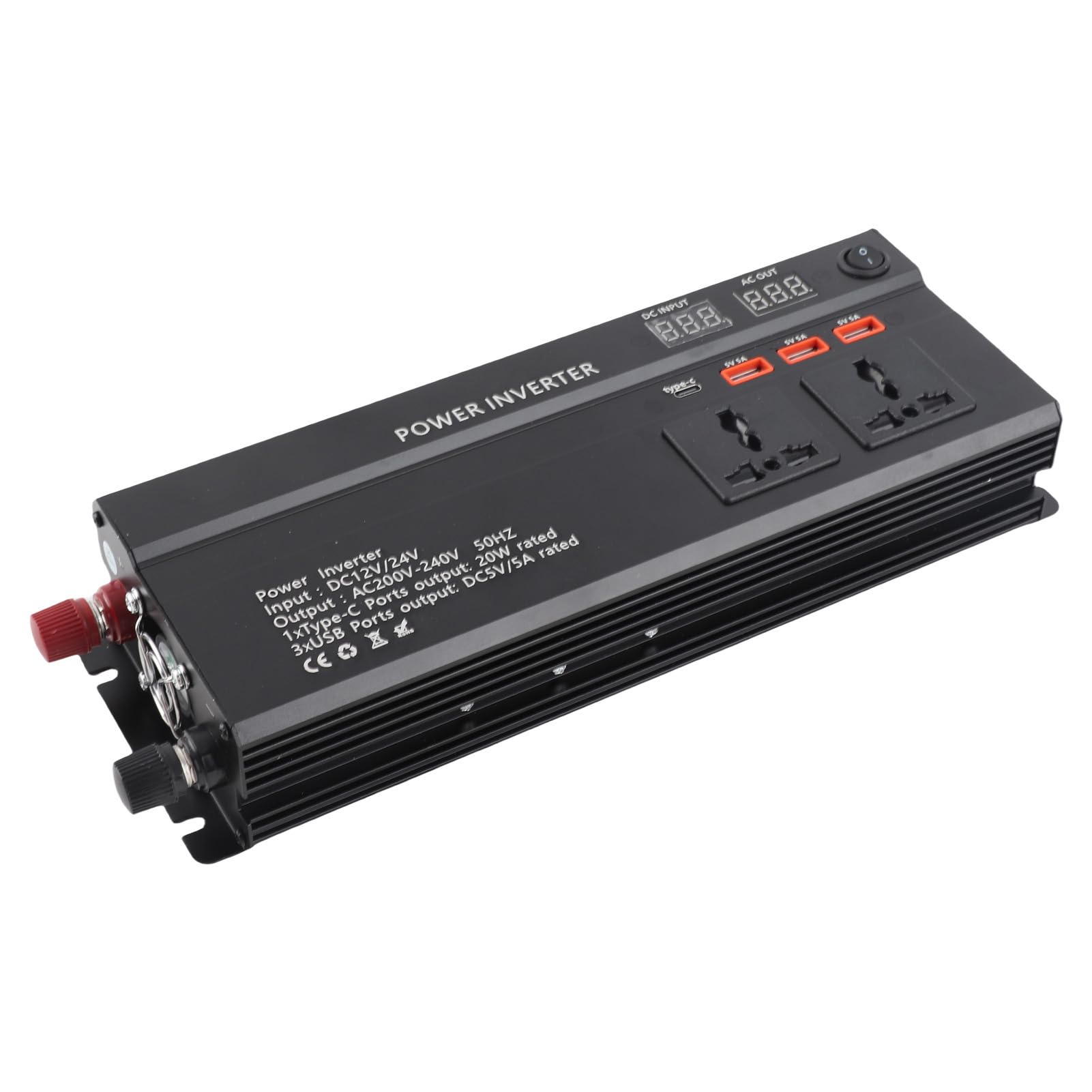 Inversor de Corriente para Coche de 5000W, 12V a 220V con