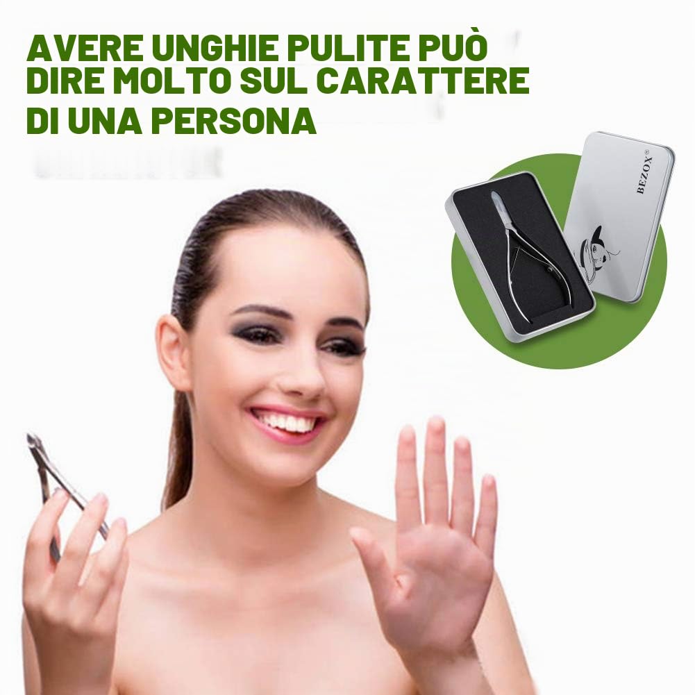 BEZOX Tronchesino per cuticole, tronchese in acciaio inossidabile con taglio netto e liscio, tagliacuticole fine per rimuovere la pelle in eccesso e strappata delle dita delle mani e dei piedi