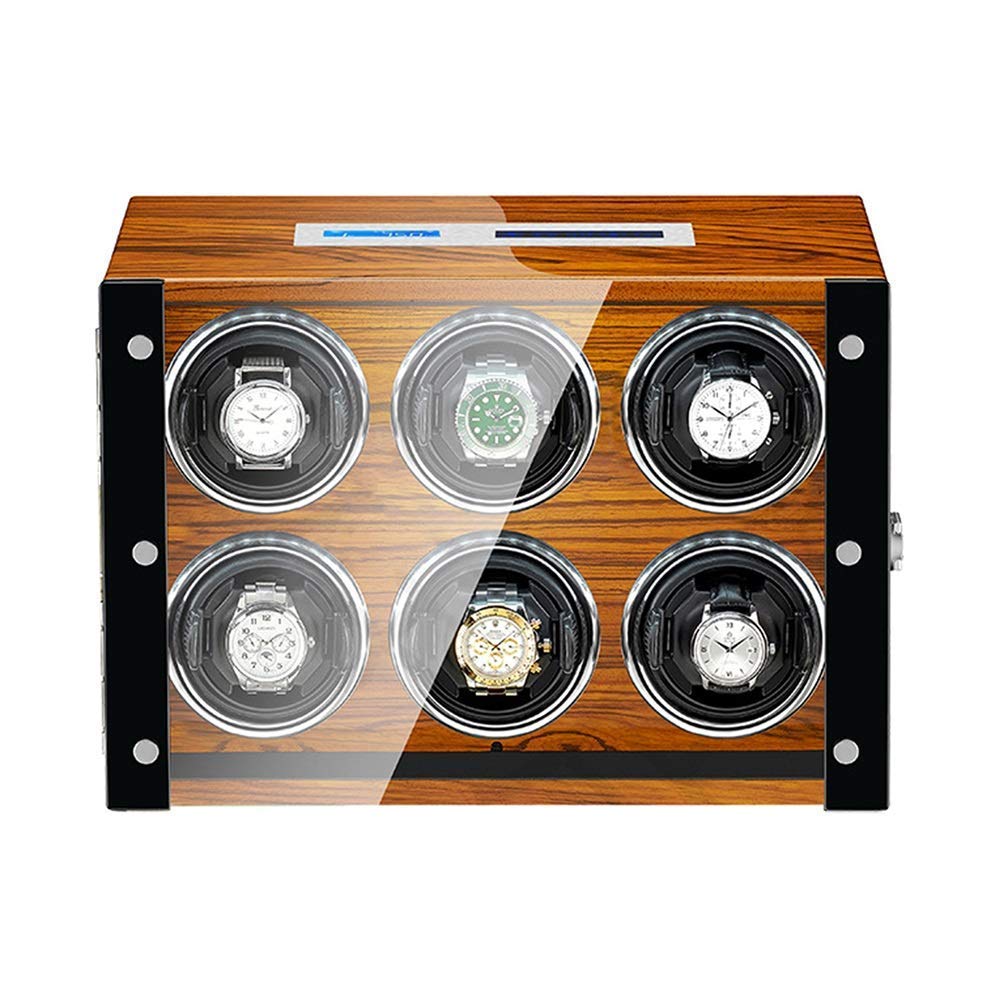 YNIYUJKL Automatic Watch Winder For 6 Watches Lcd Touch Screen Quiet Motor Remote Control Adjustable Watch Pillows Extremely Silent Motor Watch Winder Watch Winder Watch
