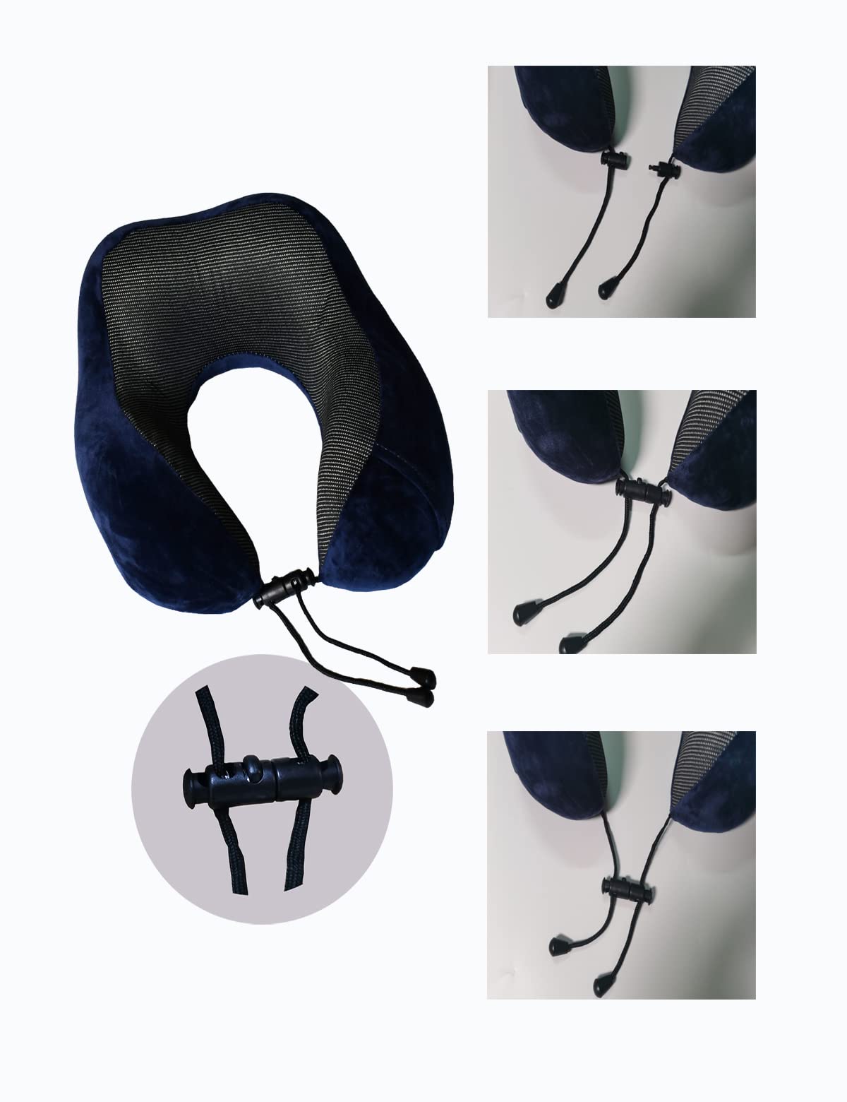 Oreiller De Voyage Cervical En Mousse Mémoire - Avec Masque Et Bouchons | Pour Avion, Voiture, Bureau