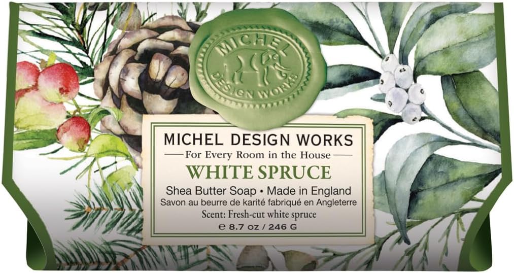 Michel Design Works Large Bath Soap Bar, White Spruce