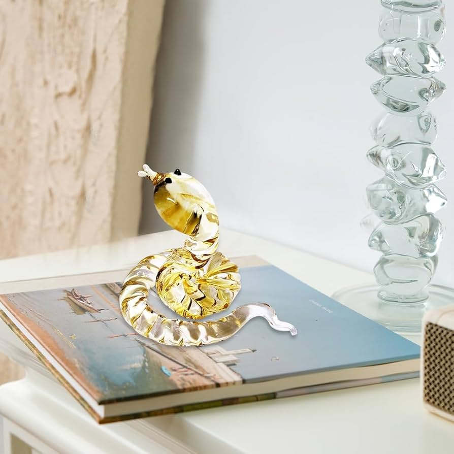 Amazon.co.jp: 干支 置物 巳 ヘビ ガラス 蛇の置物 巳年