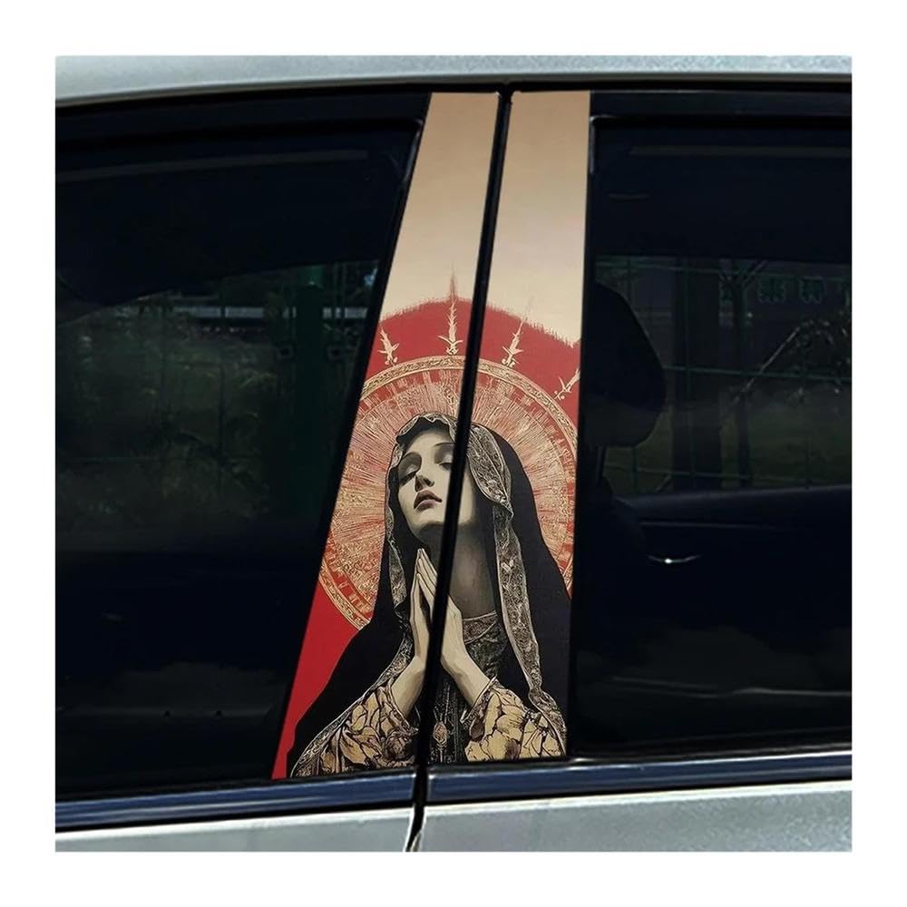 Decorative Items 2pcs Nun Sister Car Center Pillar Sticker Protective Film(Type A)