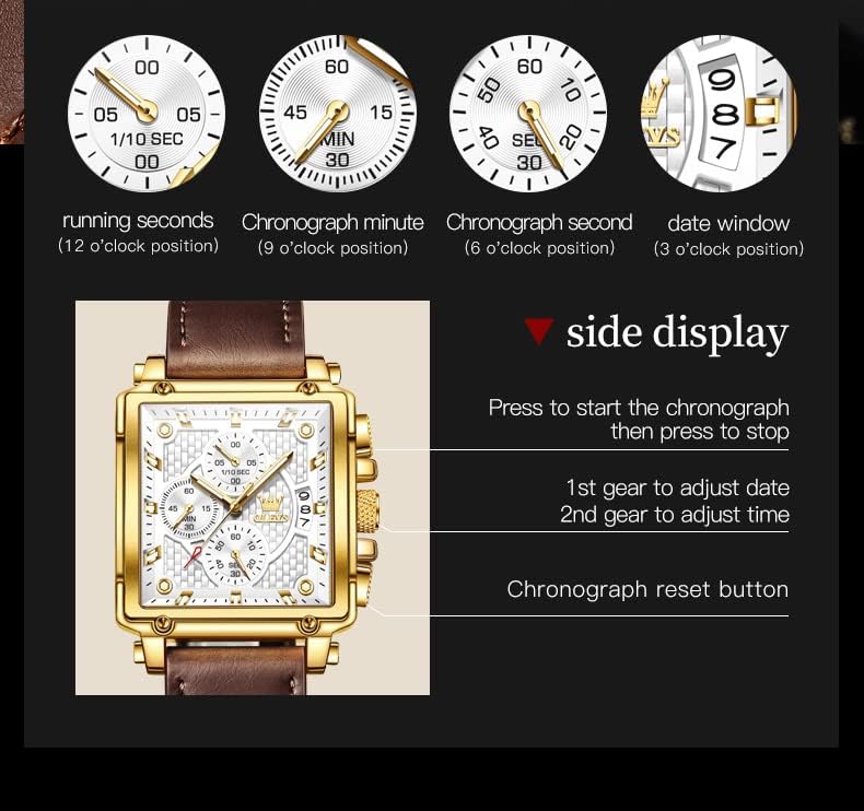 OLEVS Stylish Wrist Watch for Men,Silicone Strap Men Watches,Pro Diver Stainless Steel Chronograph Watch,Waterproof Date Dress Watch for Man,Large Face Male Watch - Image 5