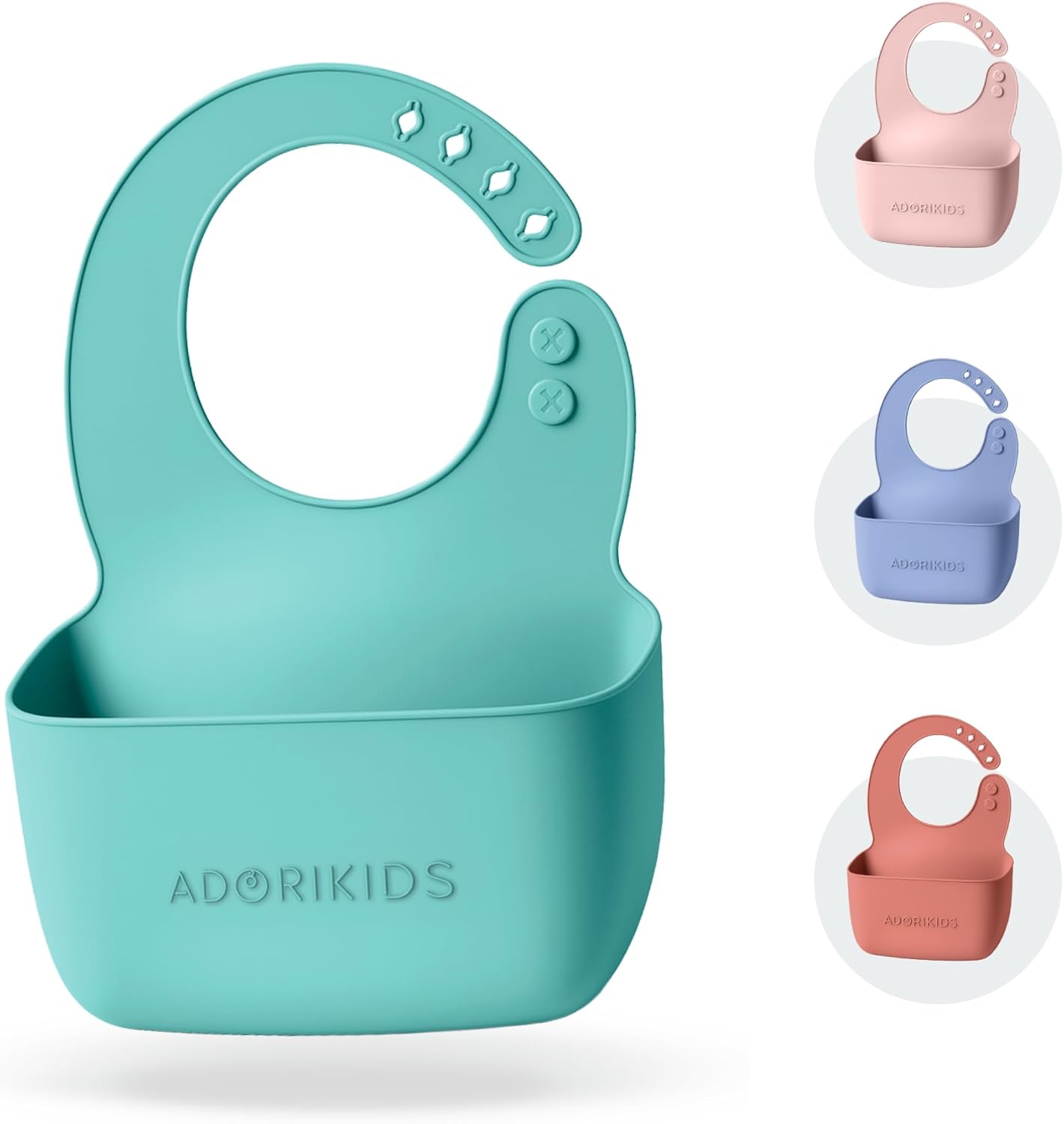 RideBib Silicone Vomit Bib with Extra-Deep Pocket for Motion Sickness Relief During Travel. Patent Pending