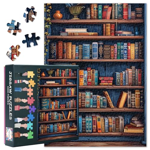 Rompecabezas de libros vintage de 1000 piezas, un regalo único para decorar la sala de estar