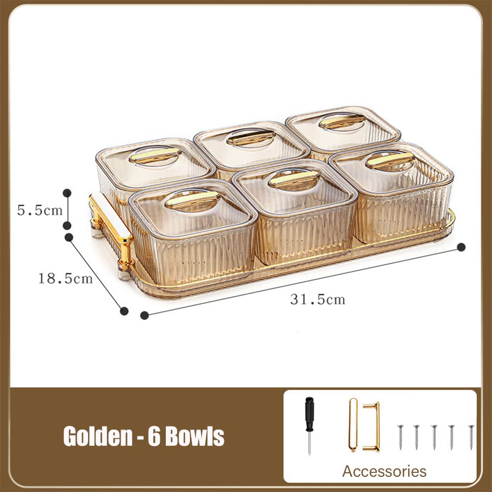 STARRY G Snack Serving Platter, Serving Box Set, Serving Tray With 3/4/6 Pack Removable Dish