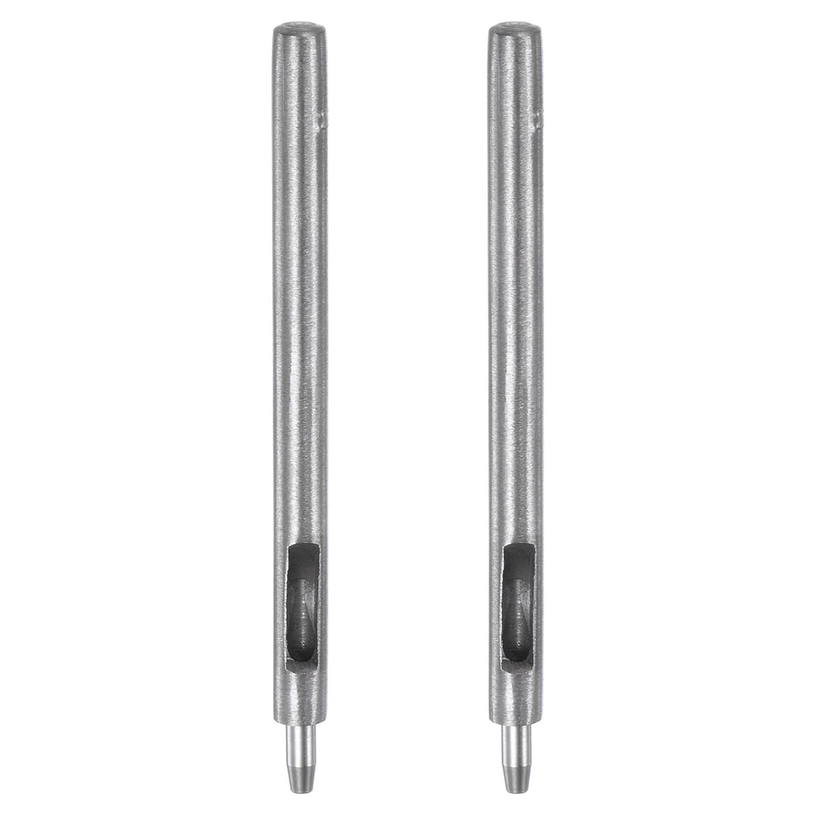 sourcing map 2pcs Leather Hole Punch 2.5mm Straight Round Punch Grommet Snap Rivet Setter for Leather Craft Clothing Handbag Fabric Curtain