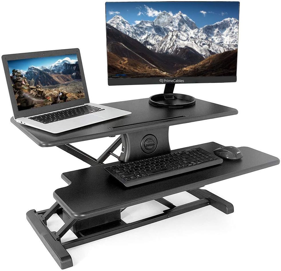 PrimeCables Height Adjustable Standing Desk, Power Motor Button Touch