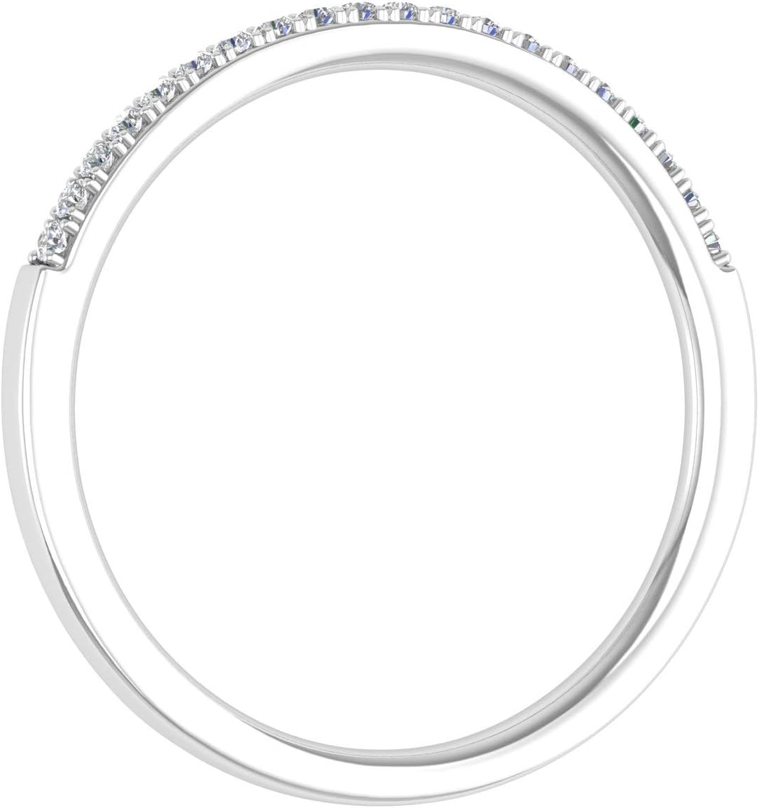 1/10 to 1/2 Carat Diamond Semi-Eternity Wedding Band Ring in 14K White Gold (I1-I2 Clarity)