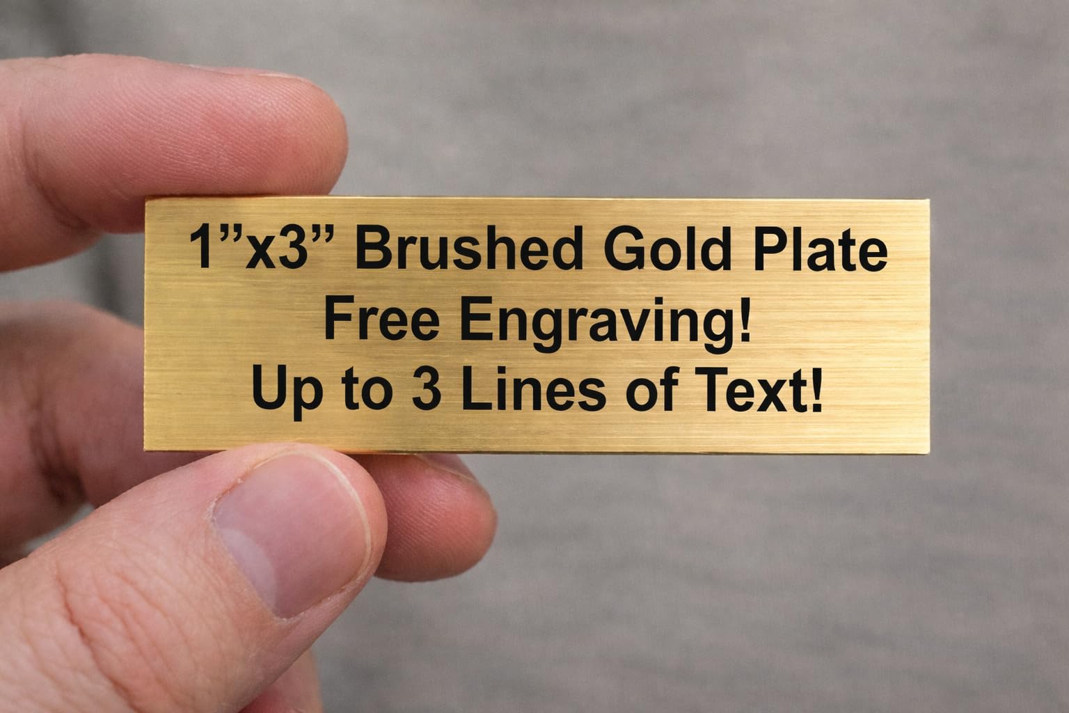 Custom Engraved 1x3 Brushed Gold Plate with Adhesive Backing | Great for Urns/Pet Memorials/Trophy Name Plaques/Small Business Home Office Garden