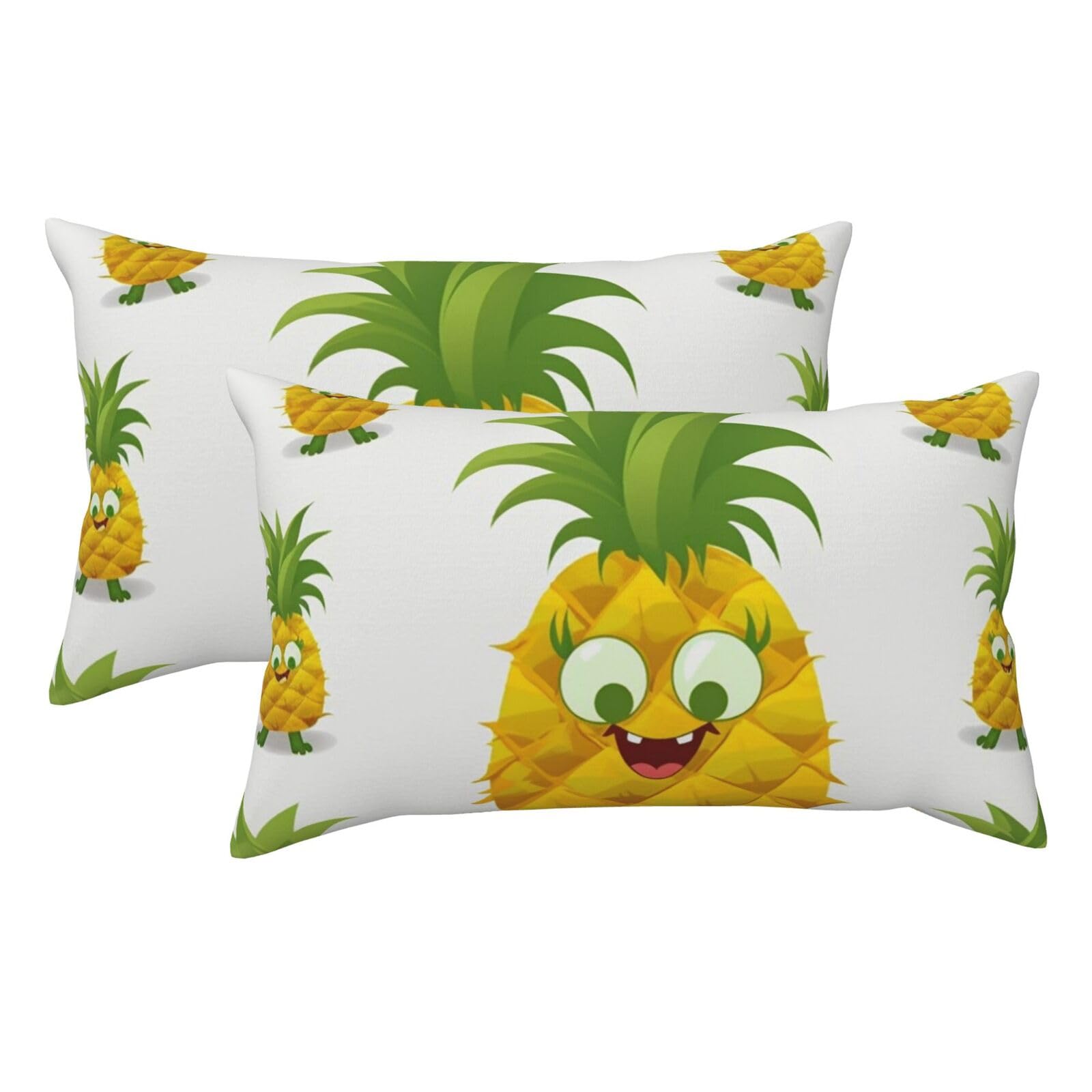 2 Pack King Size Pillow Cases for Hair and Skin Soft Breathable Pillow Case Covers with Hidden Zipper Pineapple Pillowcase 20x36 Inches Pillow Covers for Sleeping Gift