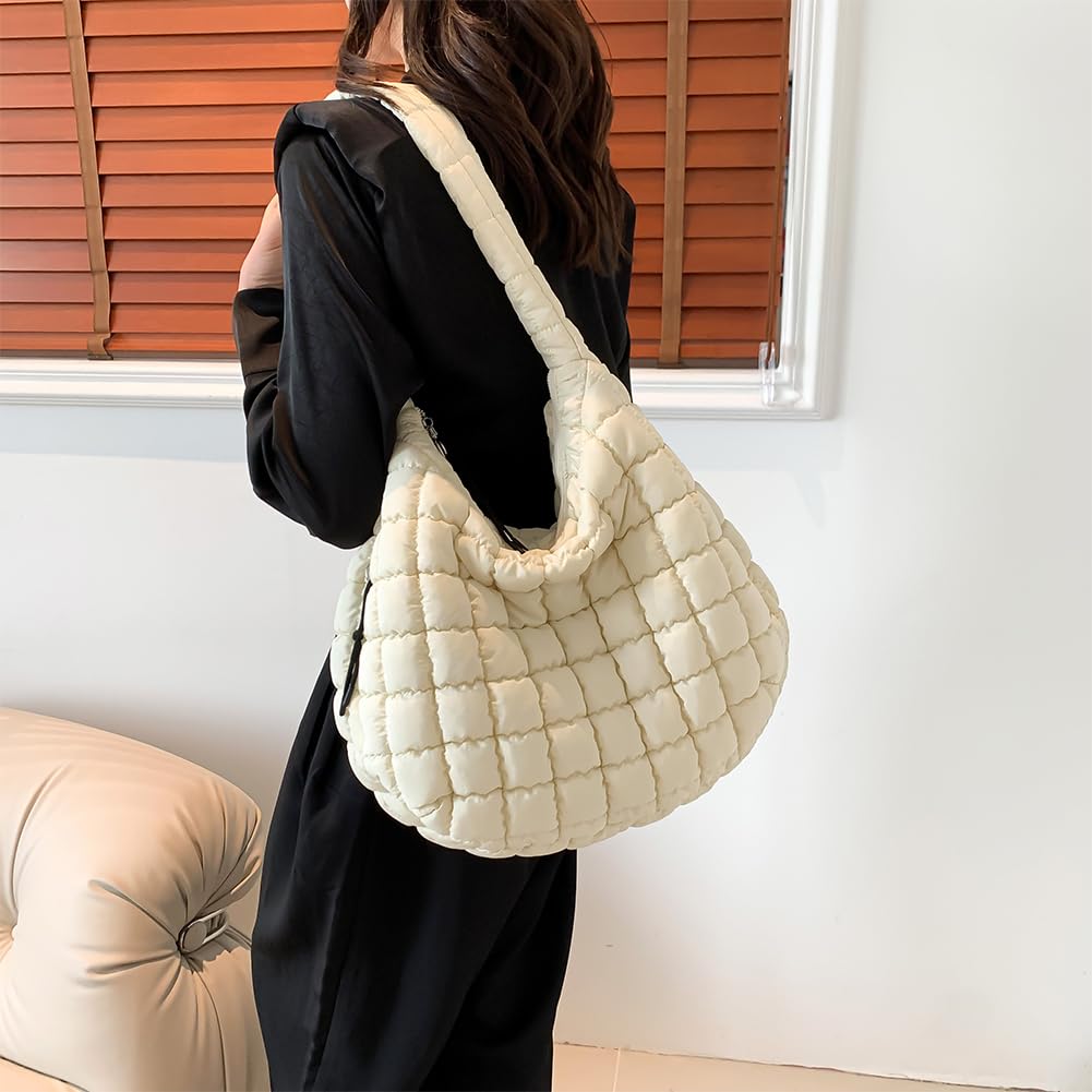 Damska torba hobo w chmurze duża pojemność pikowana bąbelki torba crossbody jednolity kolor modna wyściełana torba na ramię puffer torby na ramię
