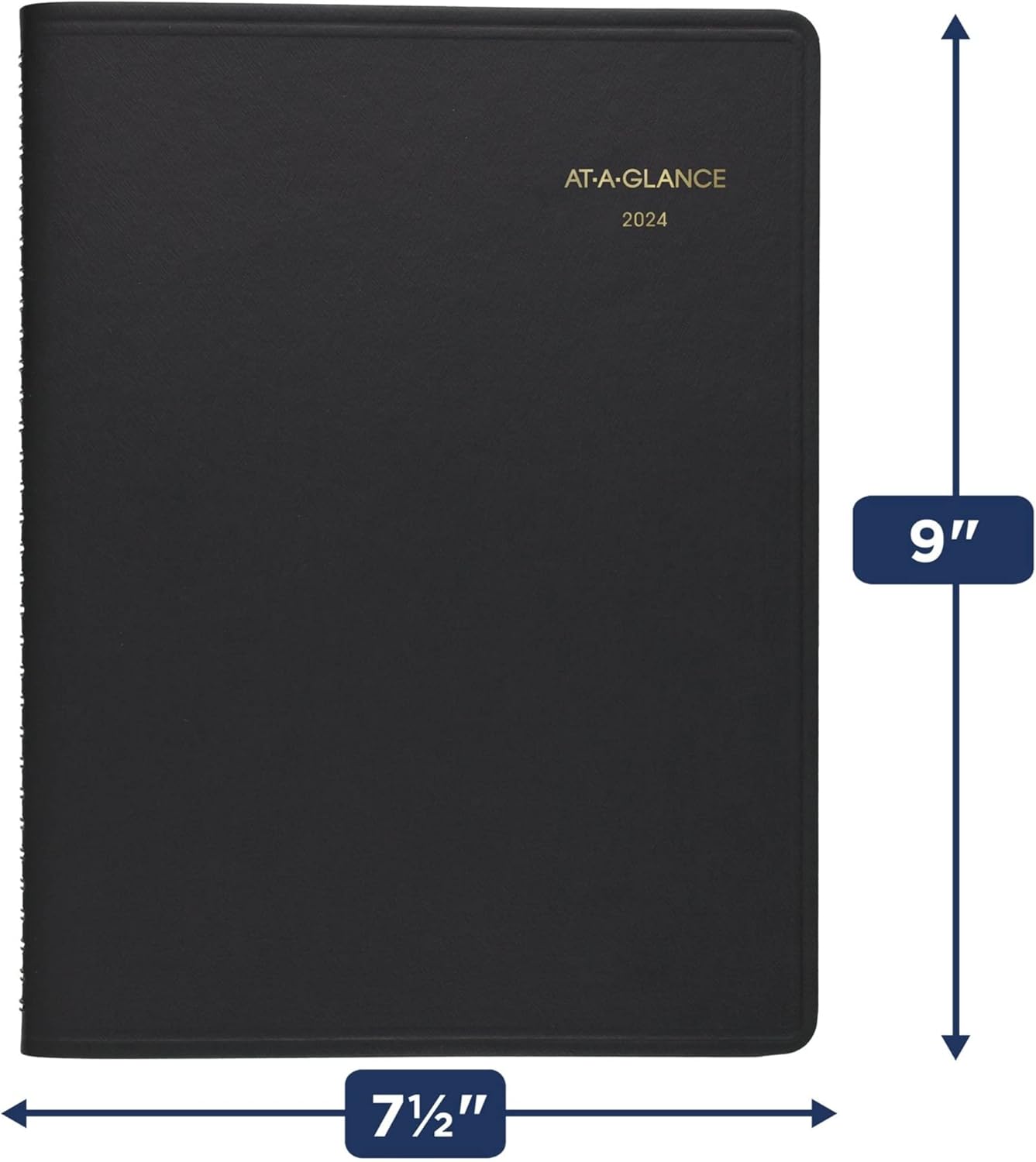 2024 AT-A-GLANCE® Open Scheduling Weekly Planner, 6-3/4" x 8-3/4", Black, January To December 2024, 7085505