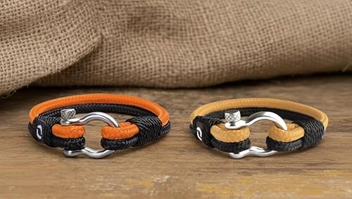 Miniatura 5 de Mens Rope Bracelet - Stainless Steel Silver Shackle, Extremely Durable and Scratch Resistant Waterproof Paracord, Handmade, Nautical Wristband for