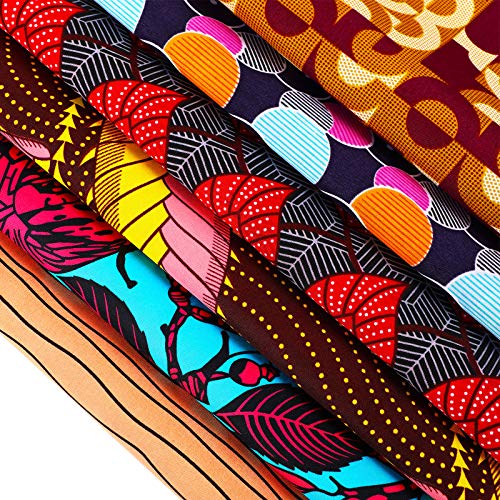 12 Pcs African Print Fabric Fat Quarters Scraps African Fabric by Yard for Sewing Face Covering Make, Craft Projects and DIY Patch Work, 19.5 x 15.7 Inch/ 50 x 40 cm - Thumbnail 5