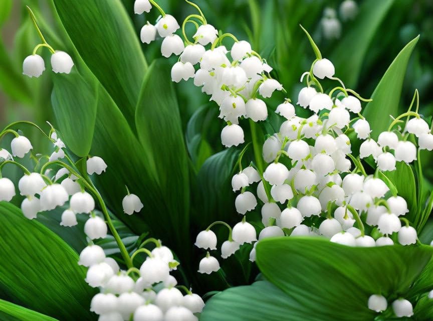 Poster muguet 58x90 cm SERENDIPITP toile imprimee deco fleur nature