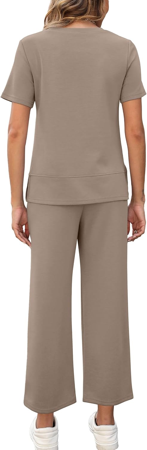 XIEERDUO Women's Side Slit Lounge Sets 2026 Fashion 2 Piece Travel Outfits Cozy Loungewear Wide Leg Tracksuits S-3XL - Image 5