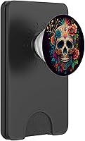 Vista 7 de PopSockets de flores de calavera de azúcar intercambiables PopGrip