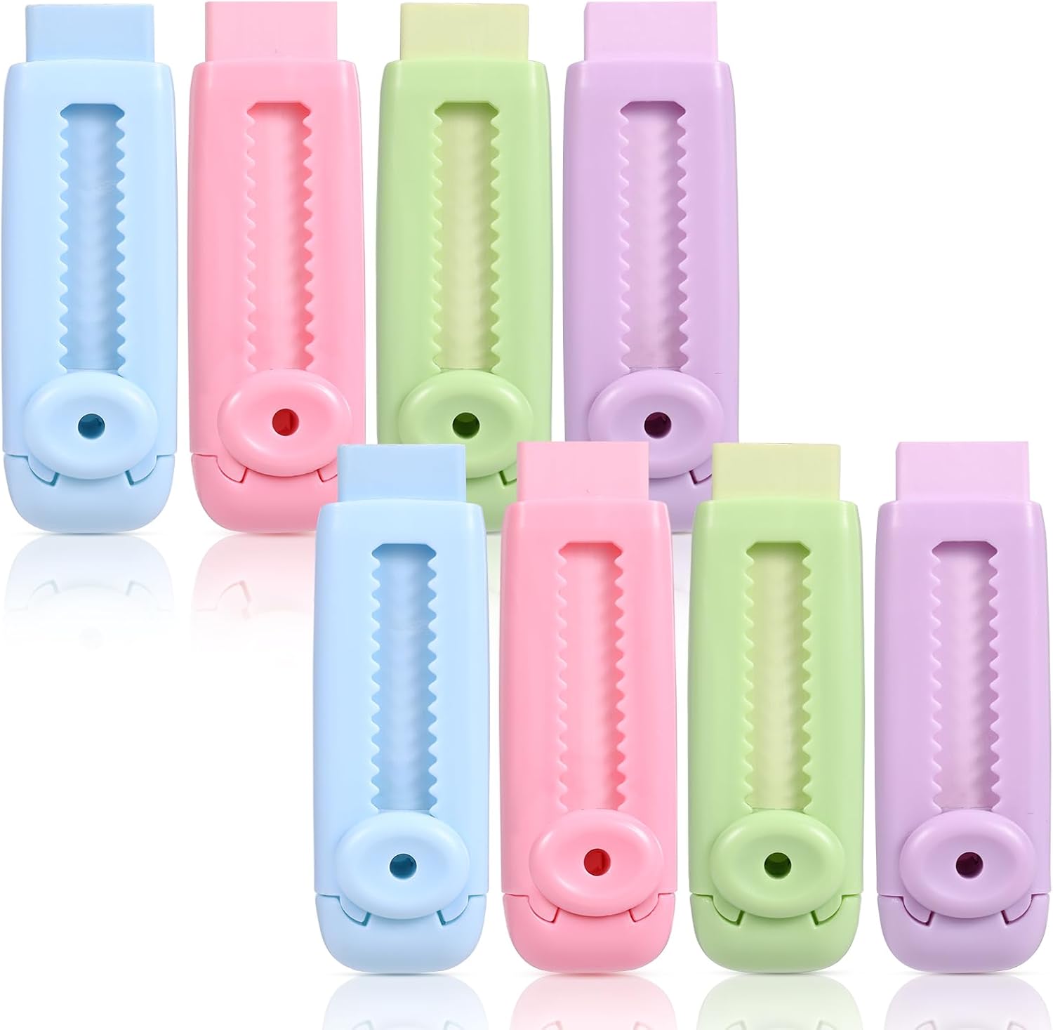 Amazon.com : 8 Pack Sliding Retractable Pencil Eraser, 4 Macaron Colors ...