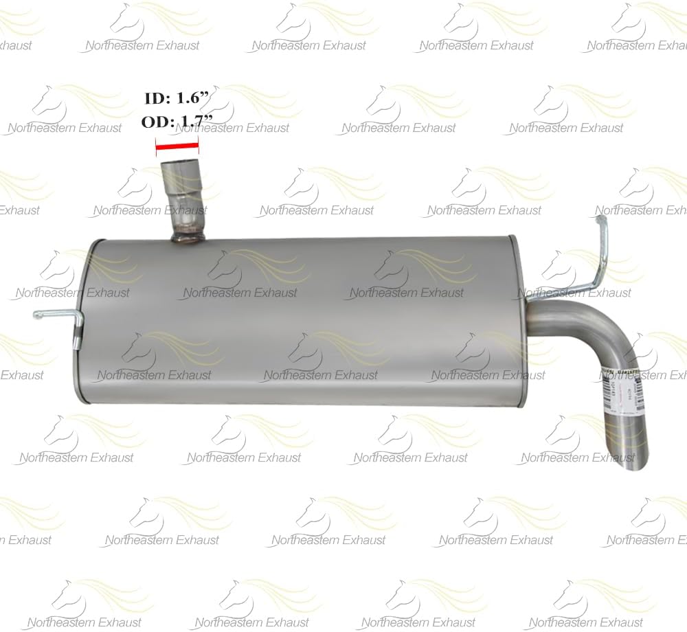 Exhaust Rear Muffler Compatible for 2012-2017 Jeep Wrangler 3.6L | Stainless Steel | Northeastern Exhaust | Includes Clamp | Automotive Replacement Part | Direct Fit